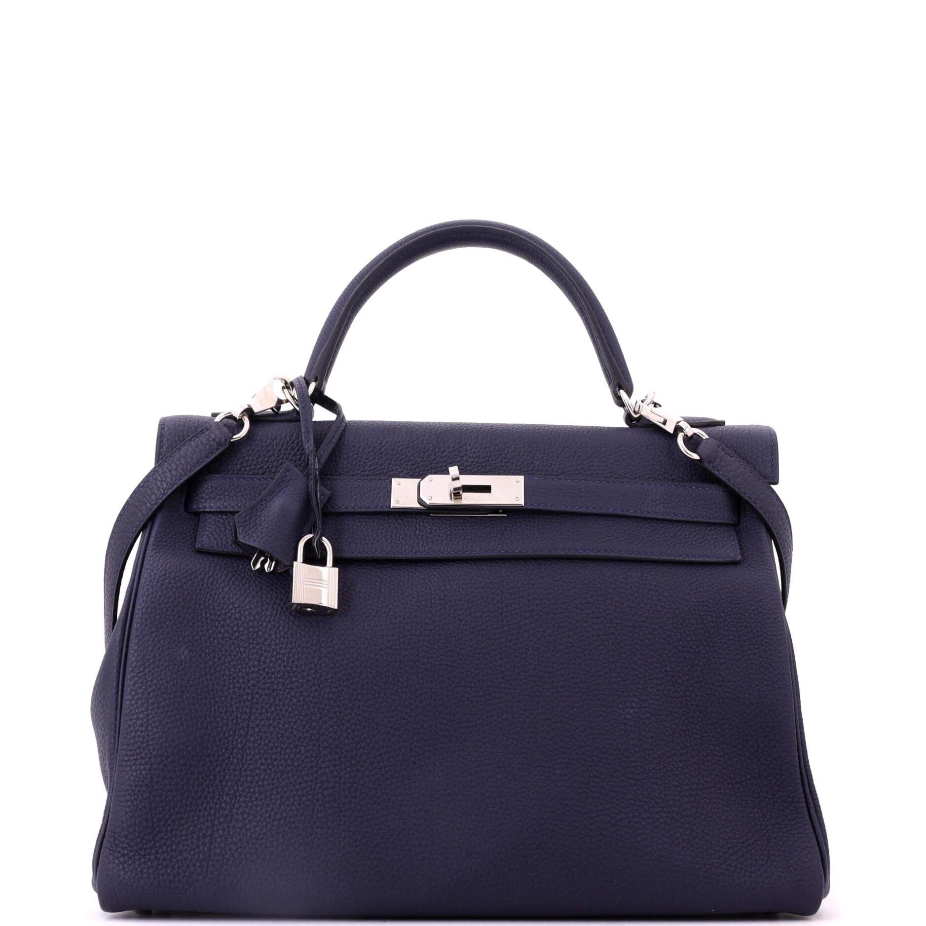 Hermes Kelly 32 Handbag Bleu Nuit Togo Leather 2019