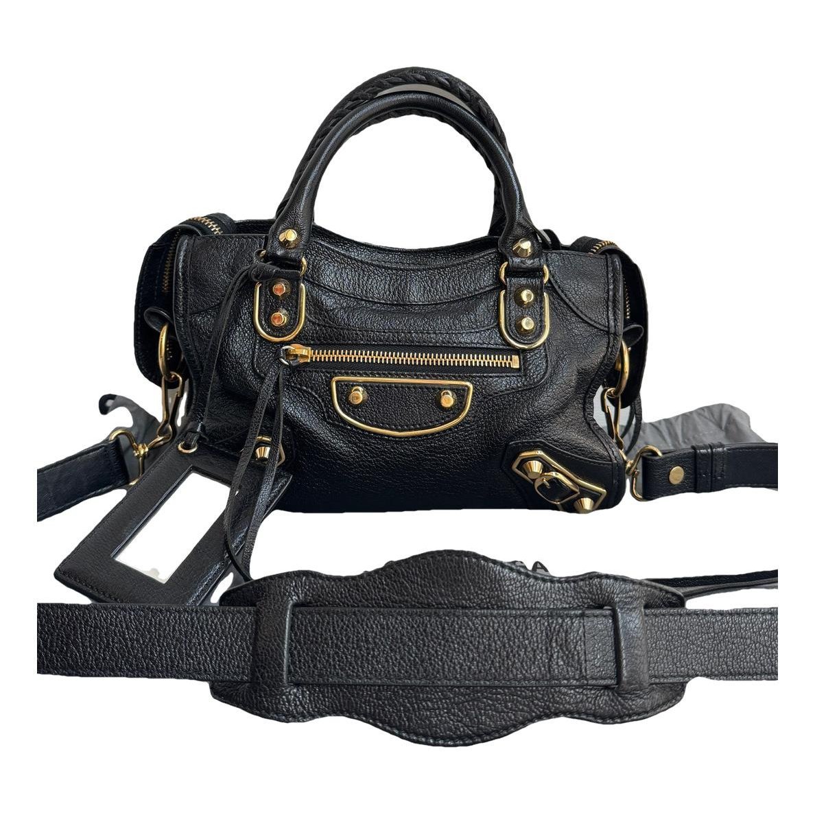 City leather handbag