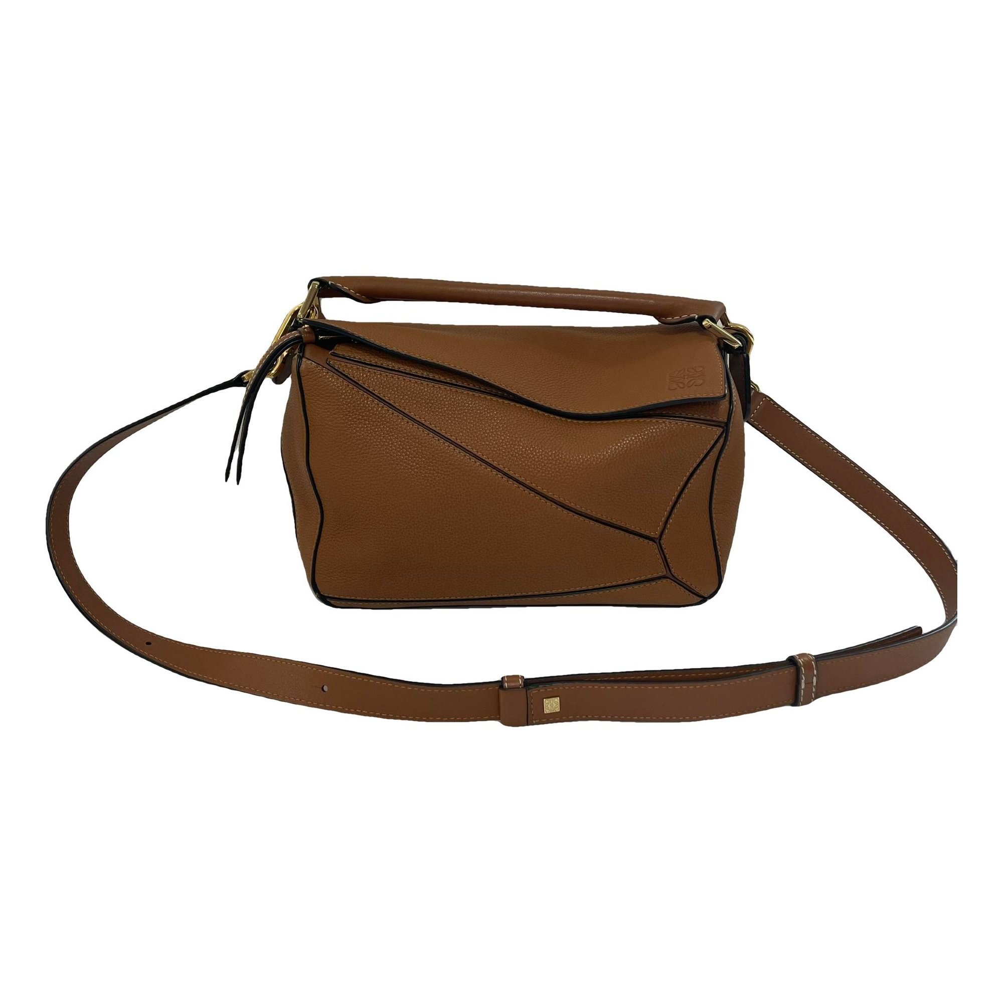 Puzzle leather handbag