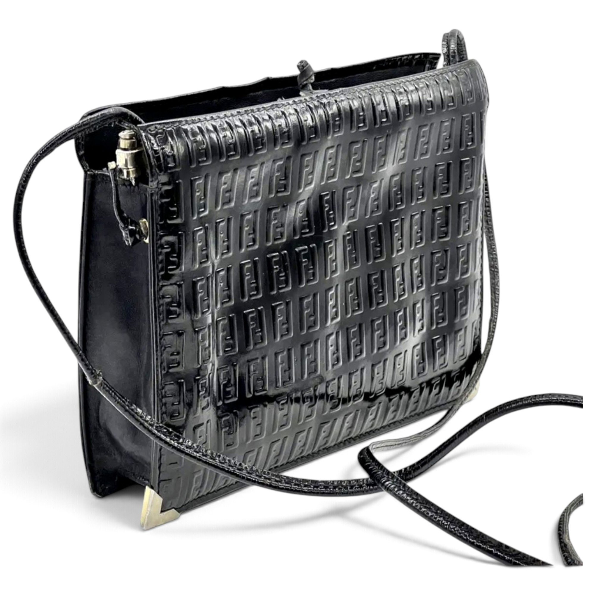 Double F patent leather handbag