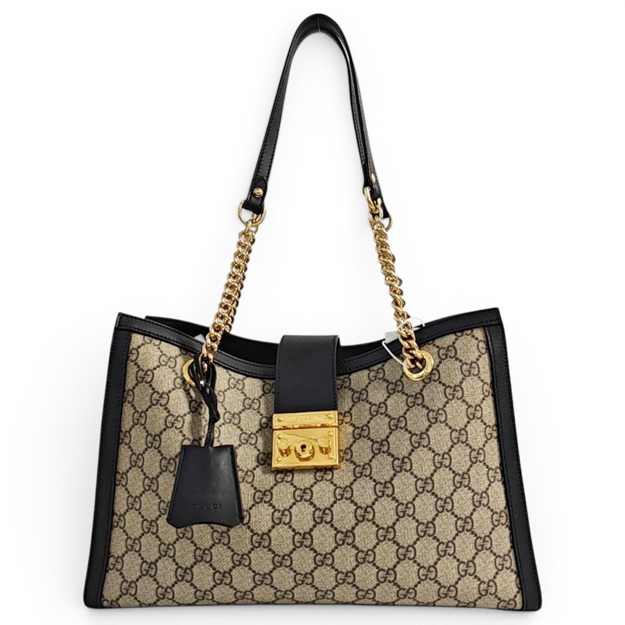 Padlock leather handbag