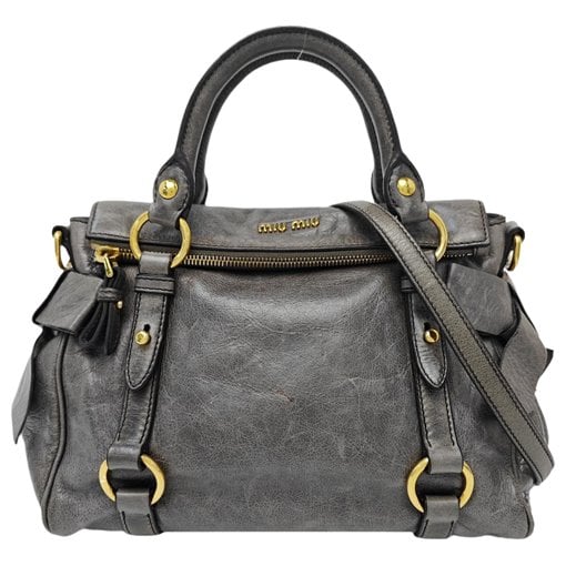 Bow bag leather handbag