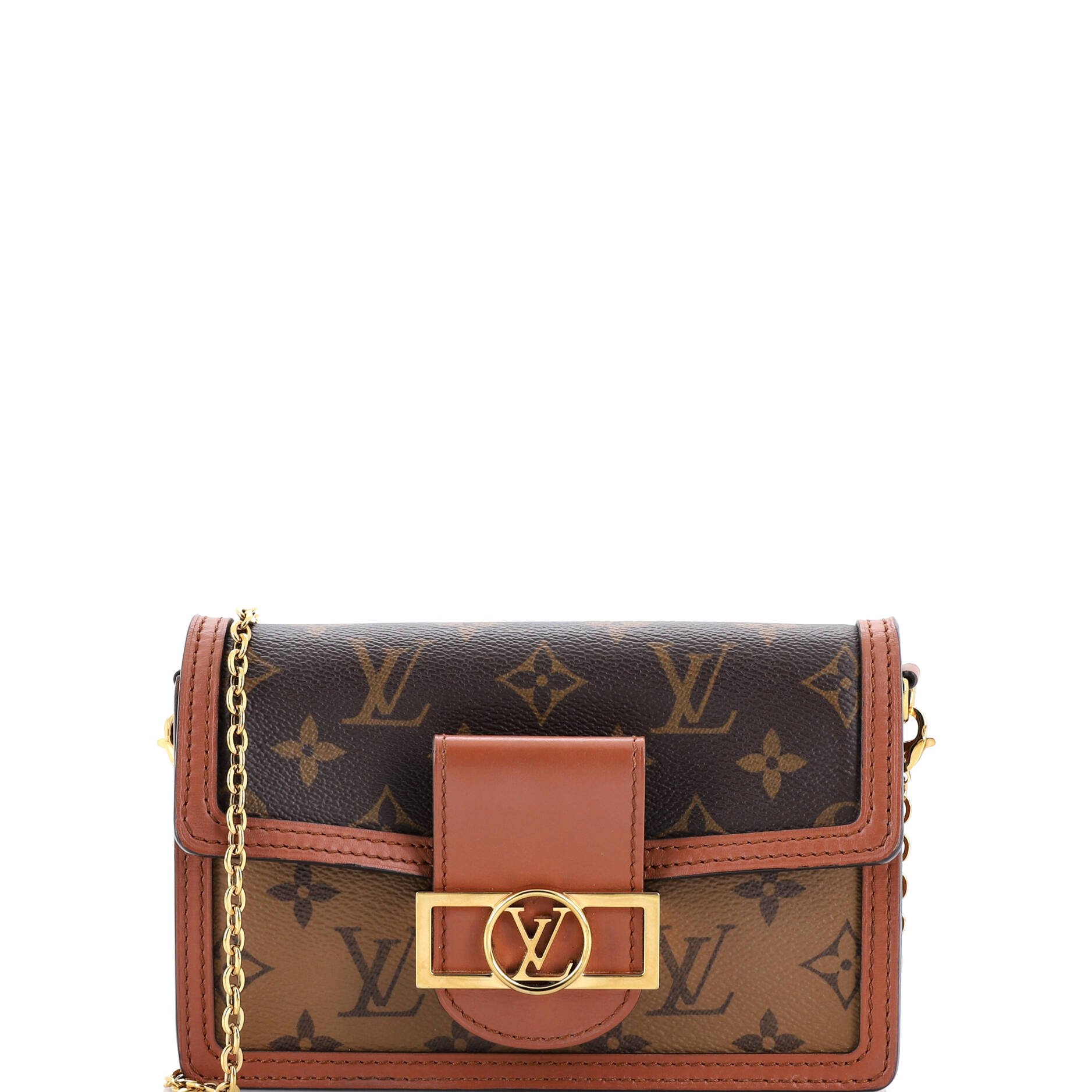 Louis Vuitton Dauphine Chain Wallet Reverse Monogram Canvas