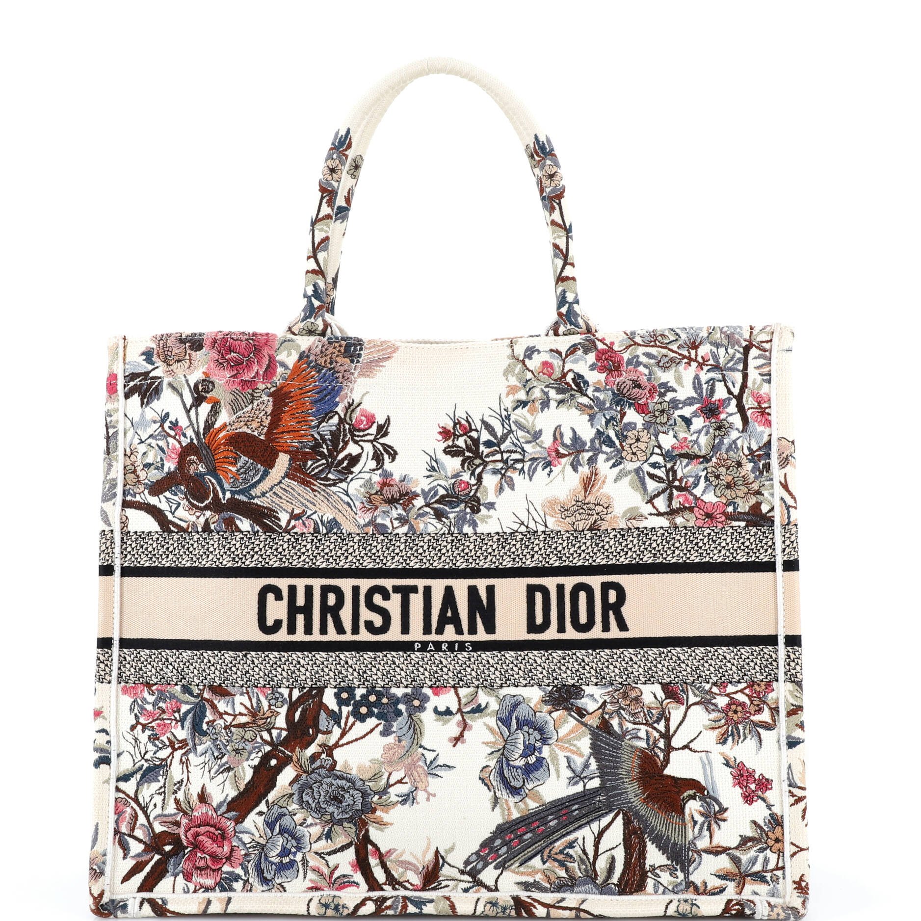 Dior Book Tote Embroidered Canvas Large