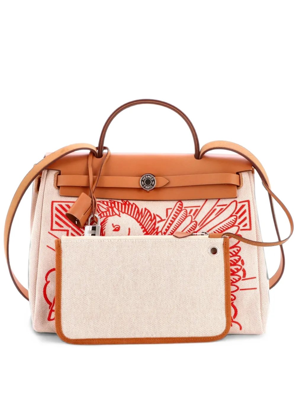 Herbag Zip Pegase Pop Toile and Leather 31 shoulder bag
