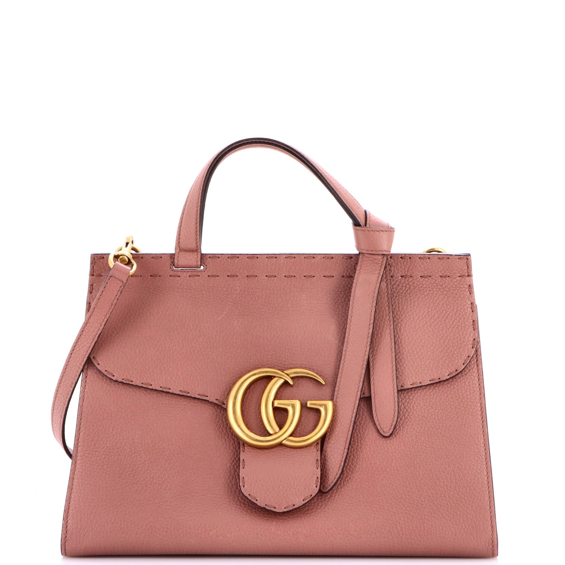 GG Marmont Top Handle Bag Leather Small