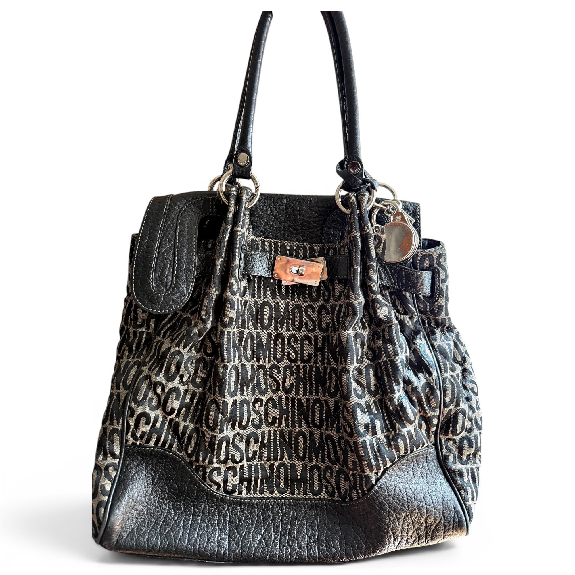 Biker leather handbag