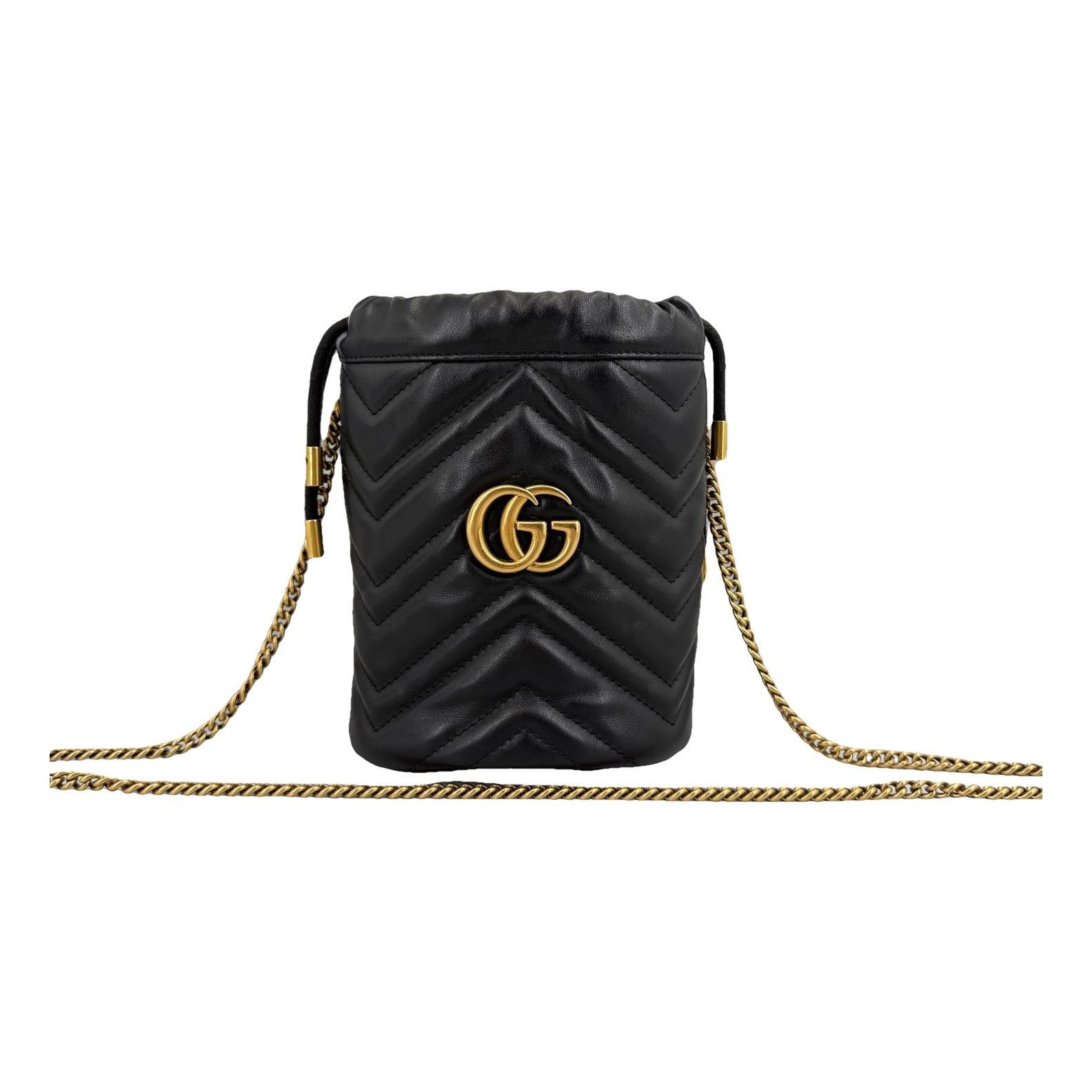 GG Marmont Chain Bucket leather handbag
