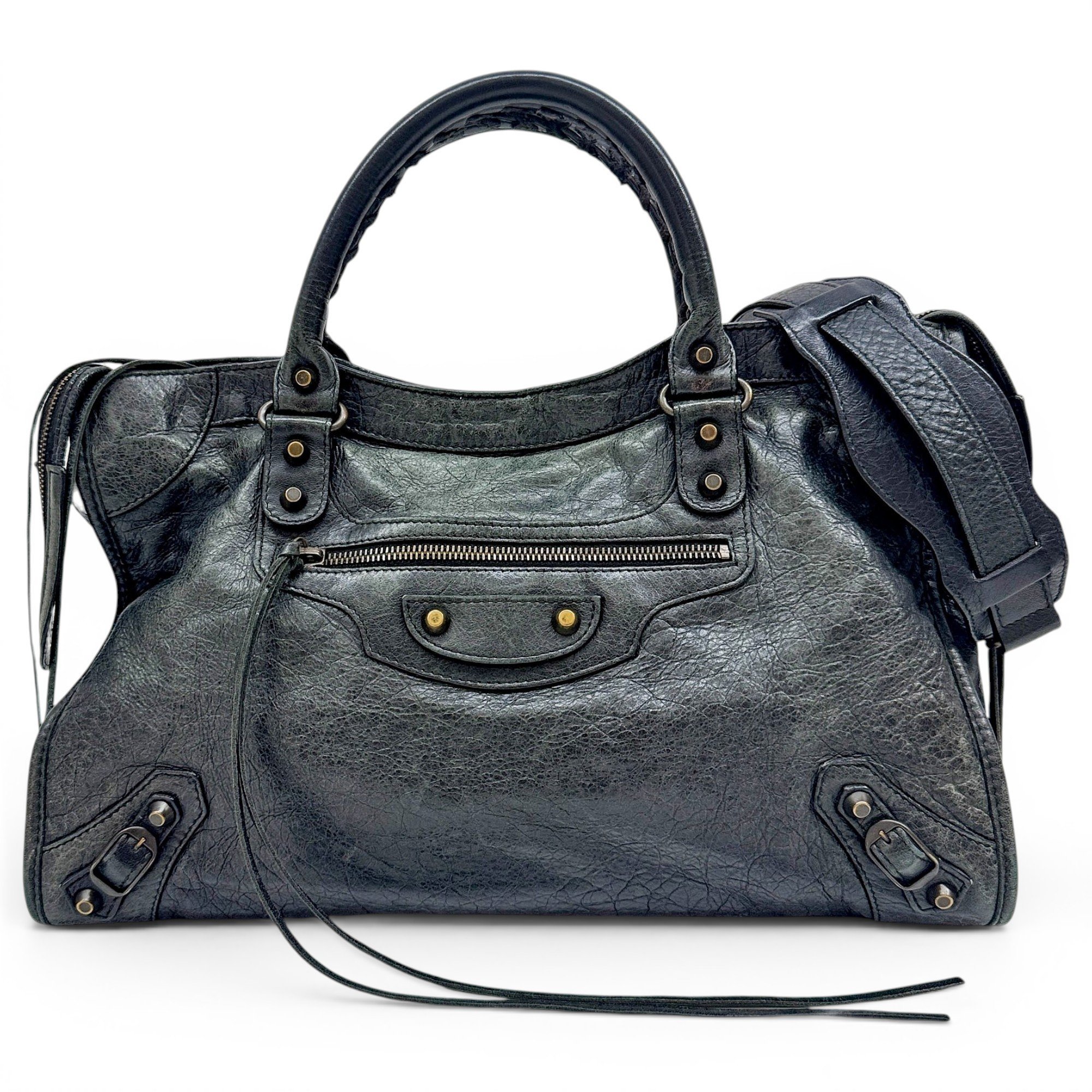 City leather handbag