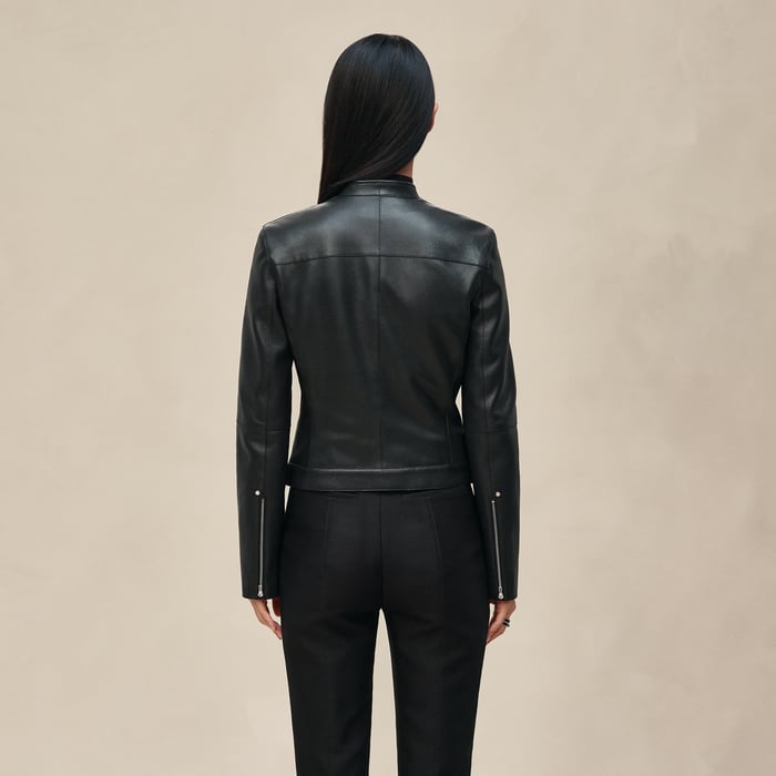 Noir Leather Biker Jacket
