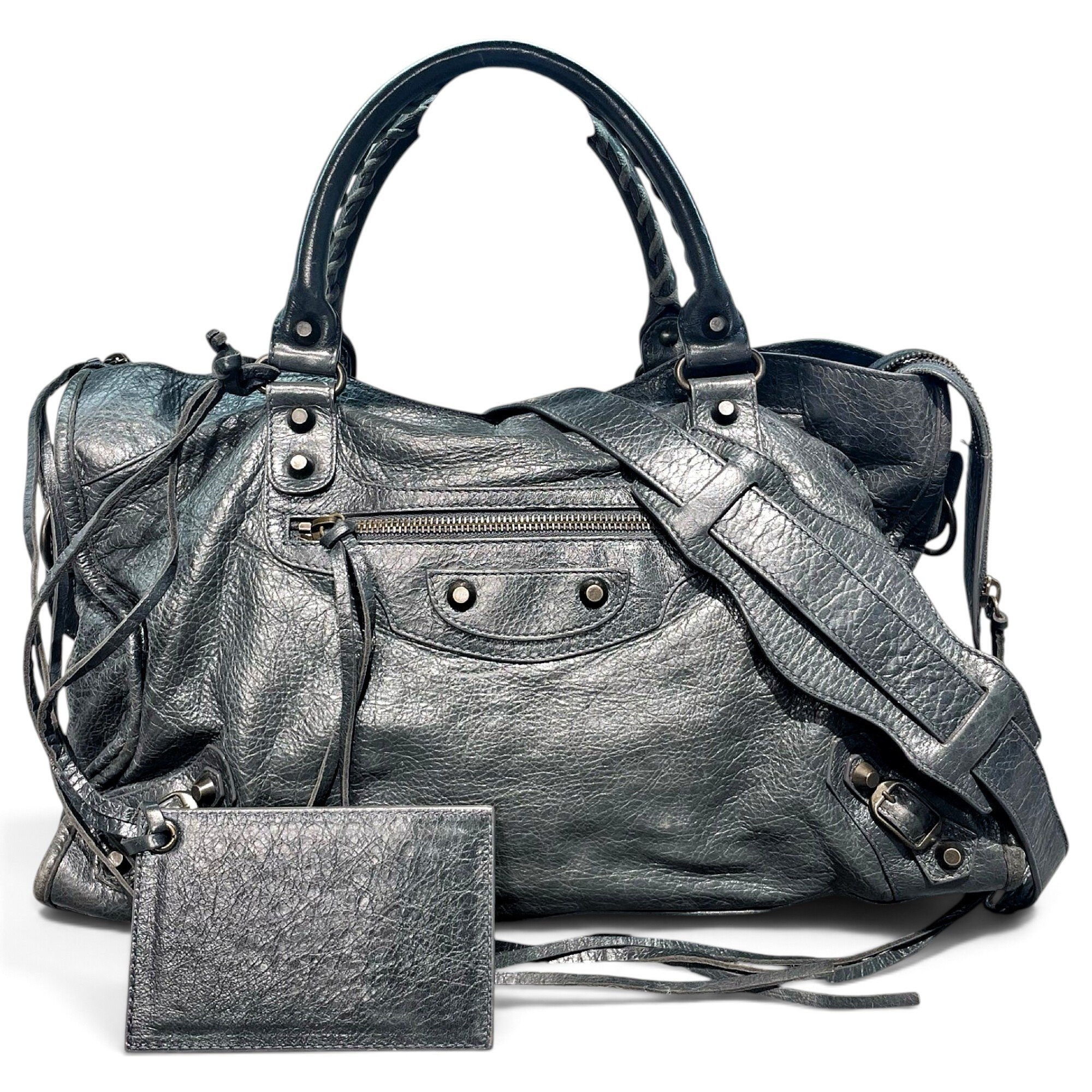 City leather handbag