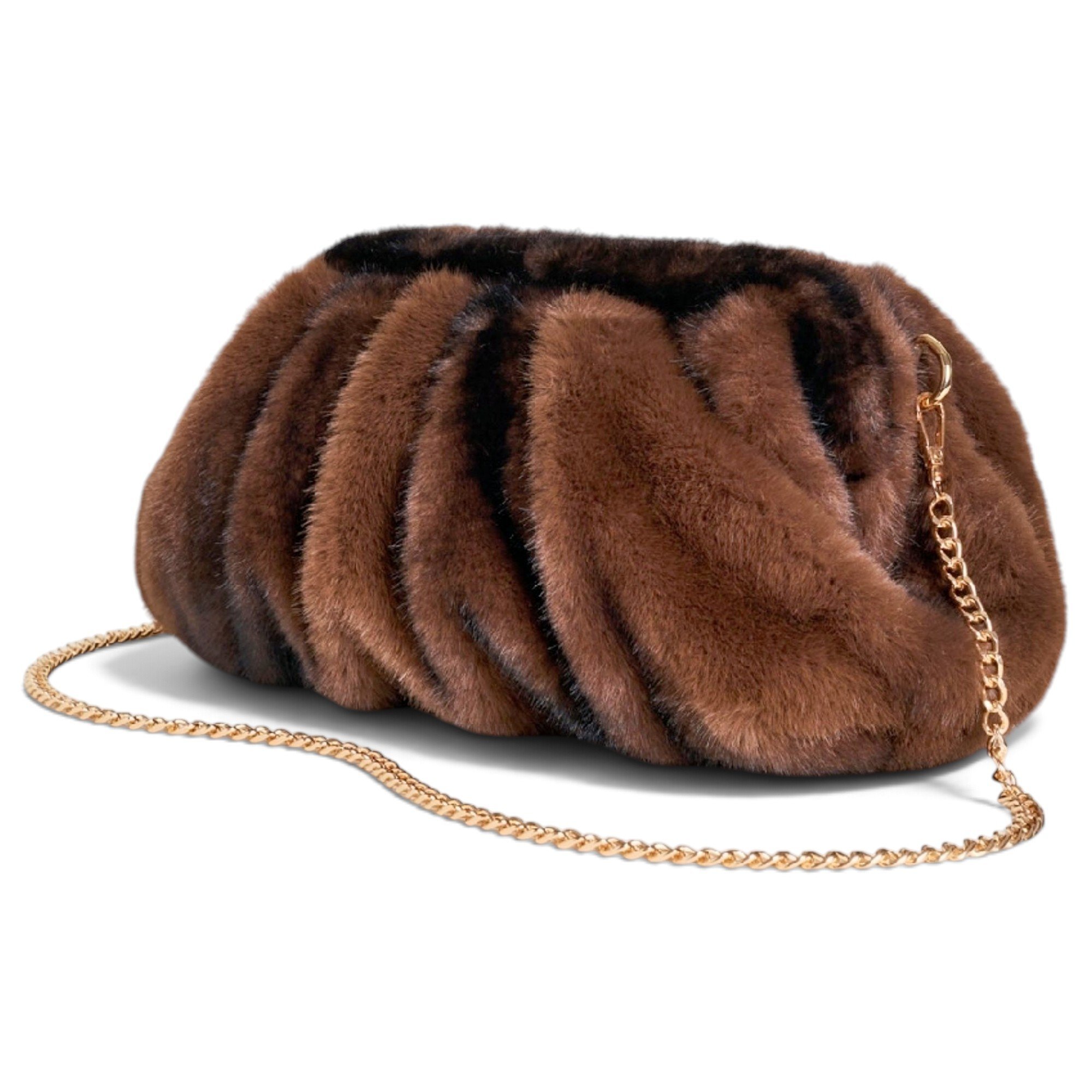 Faux fur clutch bag