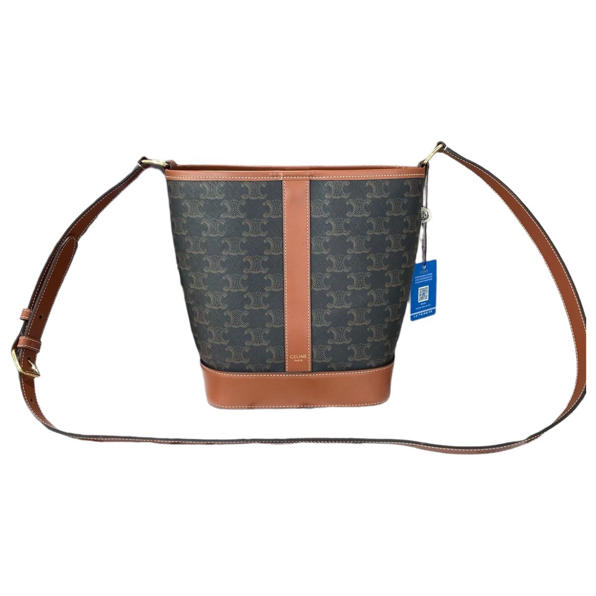 Clasp Bucket leather handbag