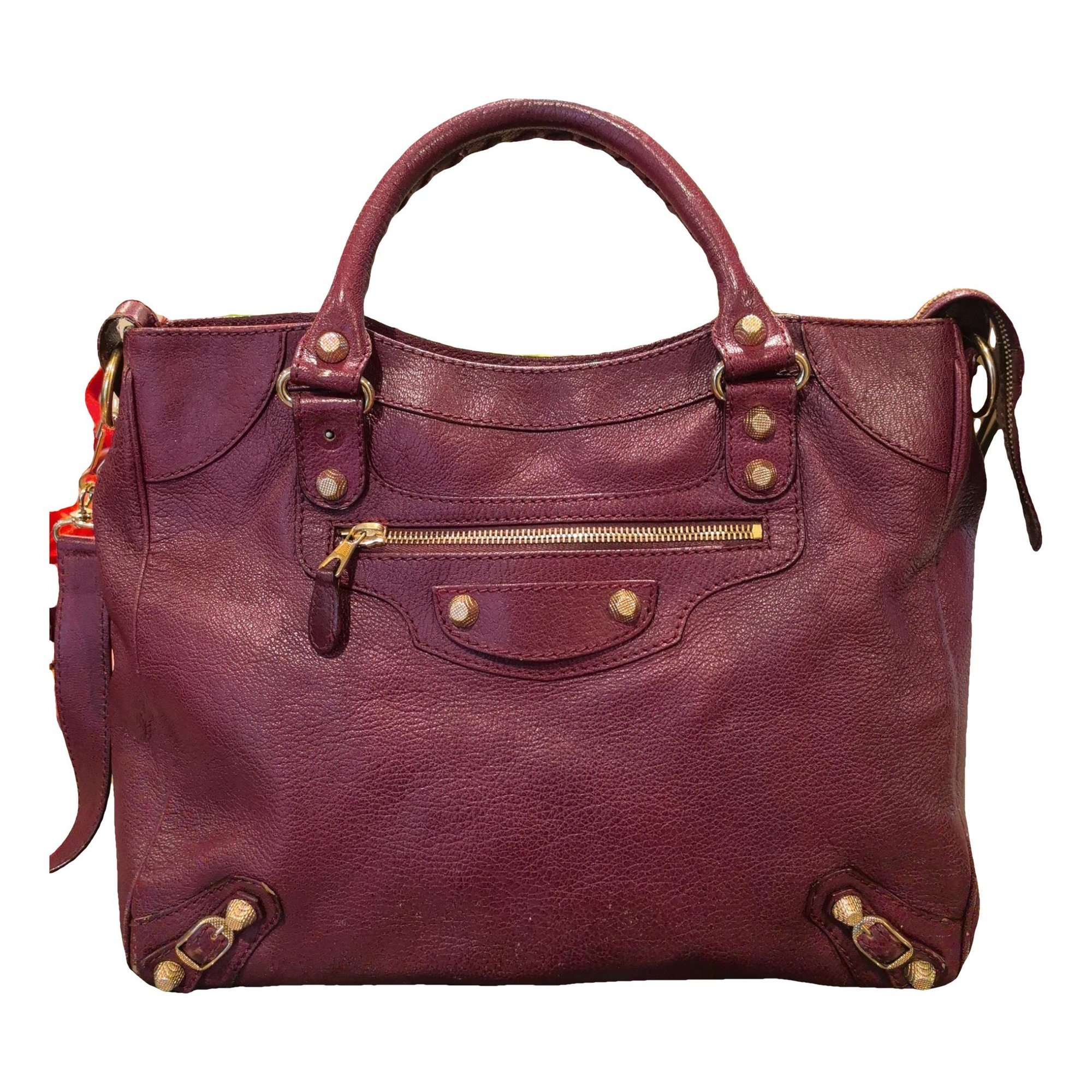City leather handbag
