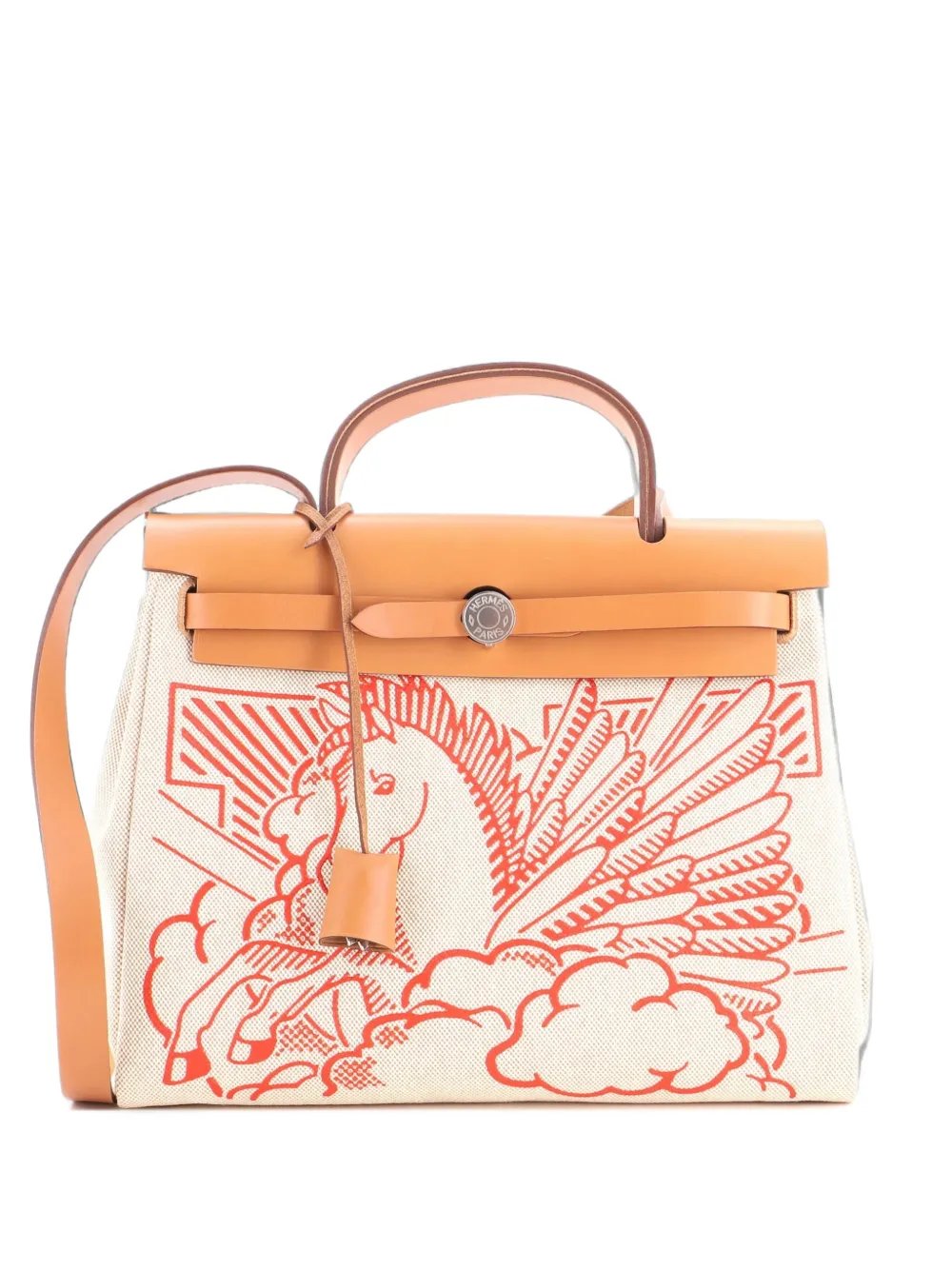 Herbag Zip Pegase Pop Toile and Leather 31 shoulder bag