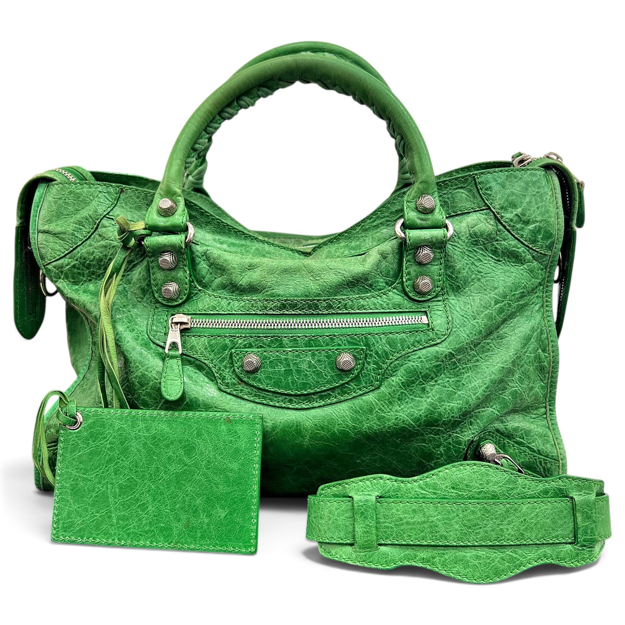 City leather handbag