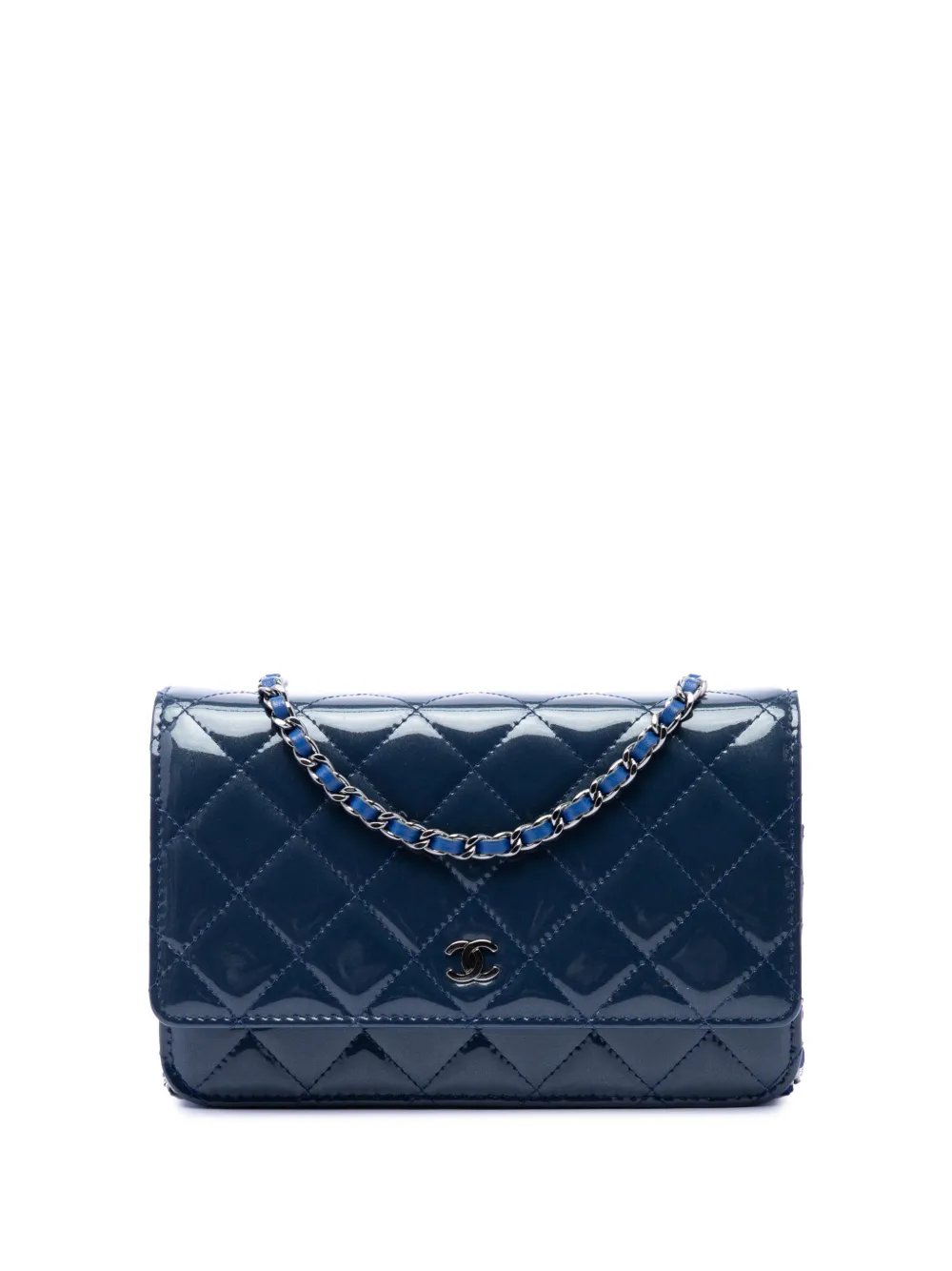 2012-2013 CC Quilted Patent Wallet On Chain crossbody bag