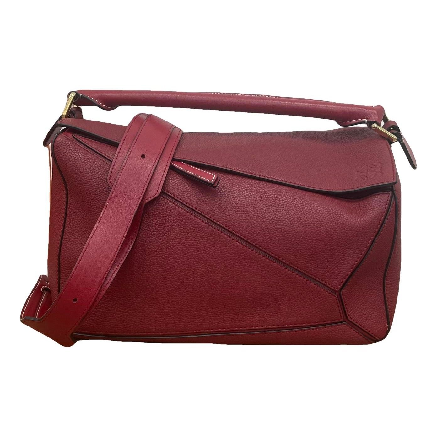 Puzzle leather handbag