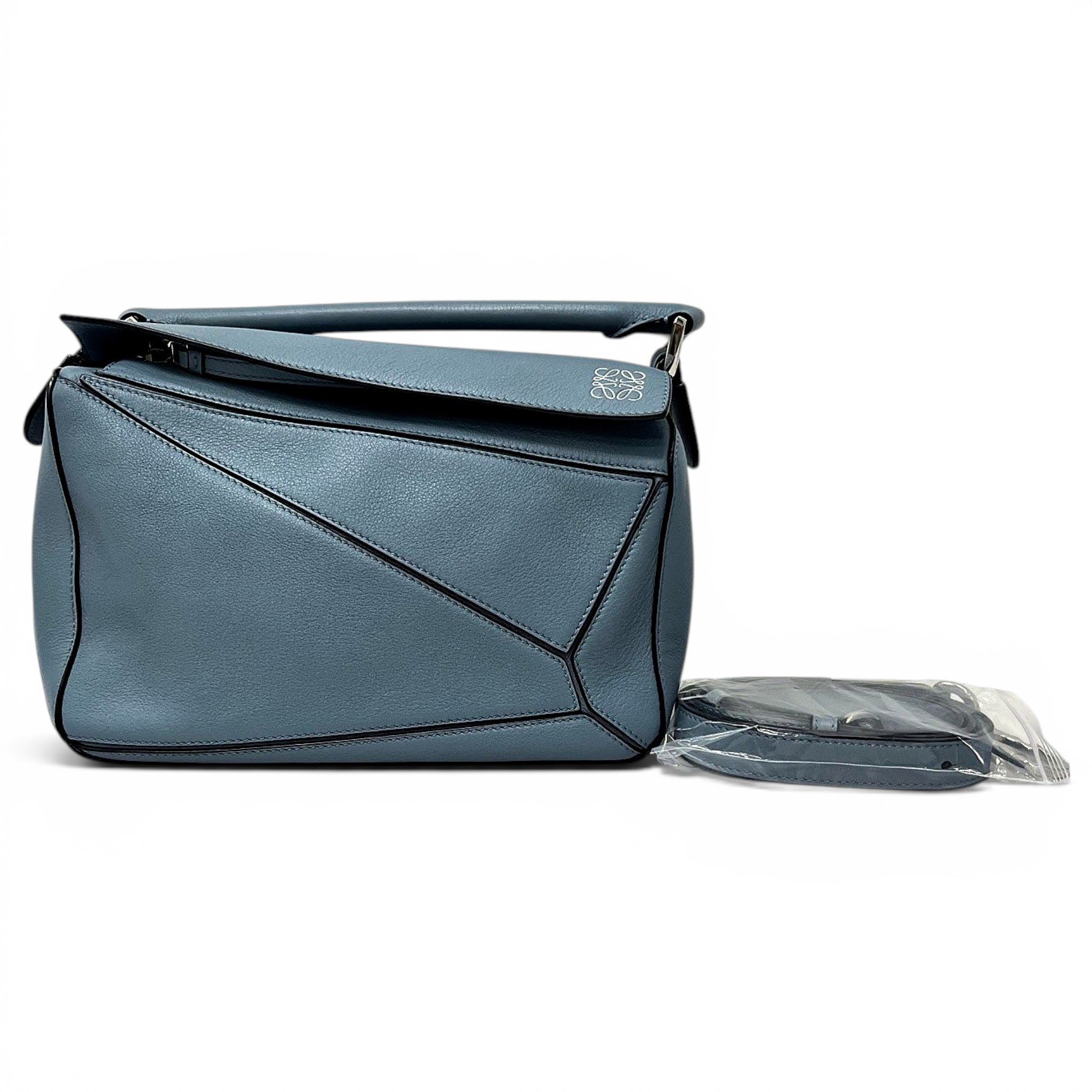 Puzzle leather handbag