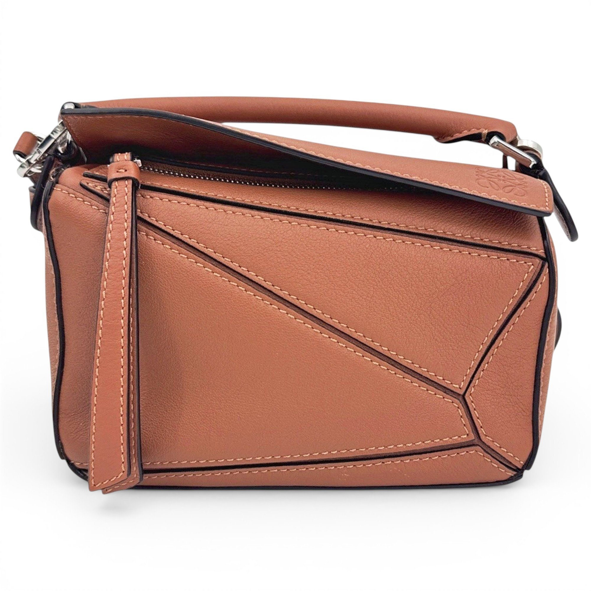 Puzzle leather handbag