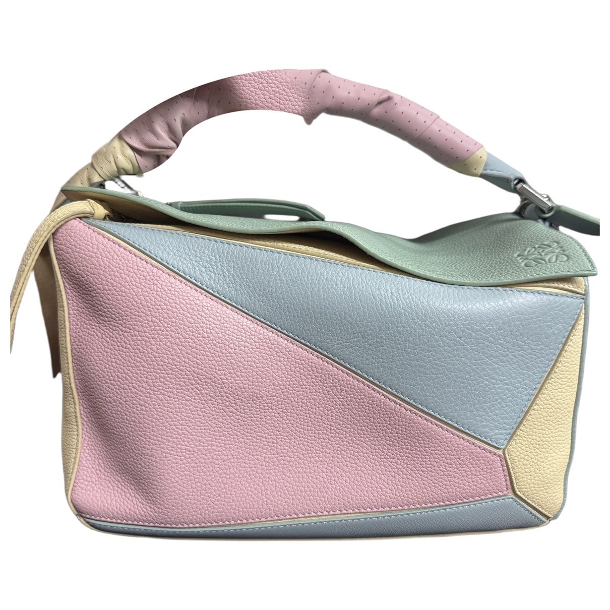 Puzzle leather handbag
