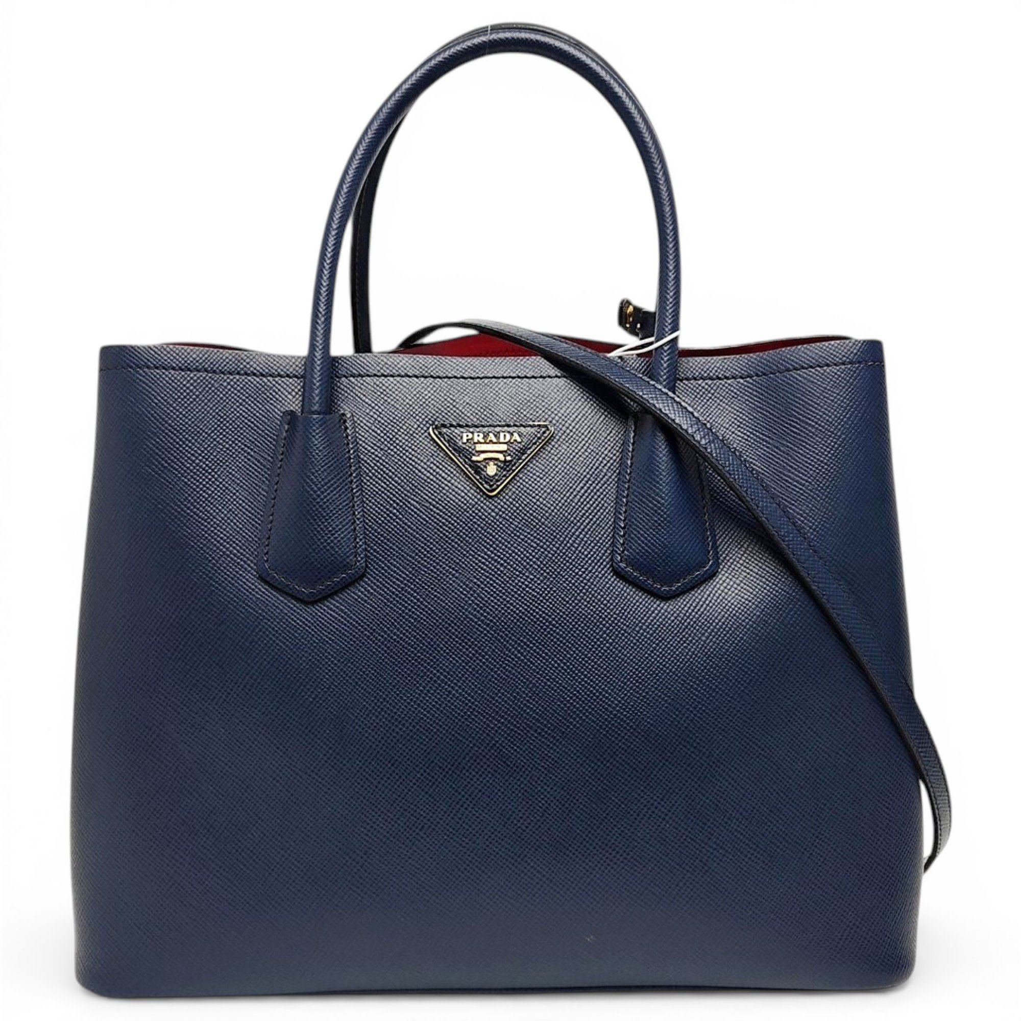 Double leather handbag