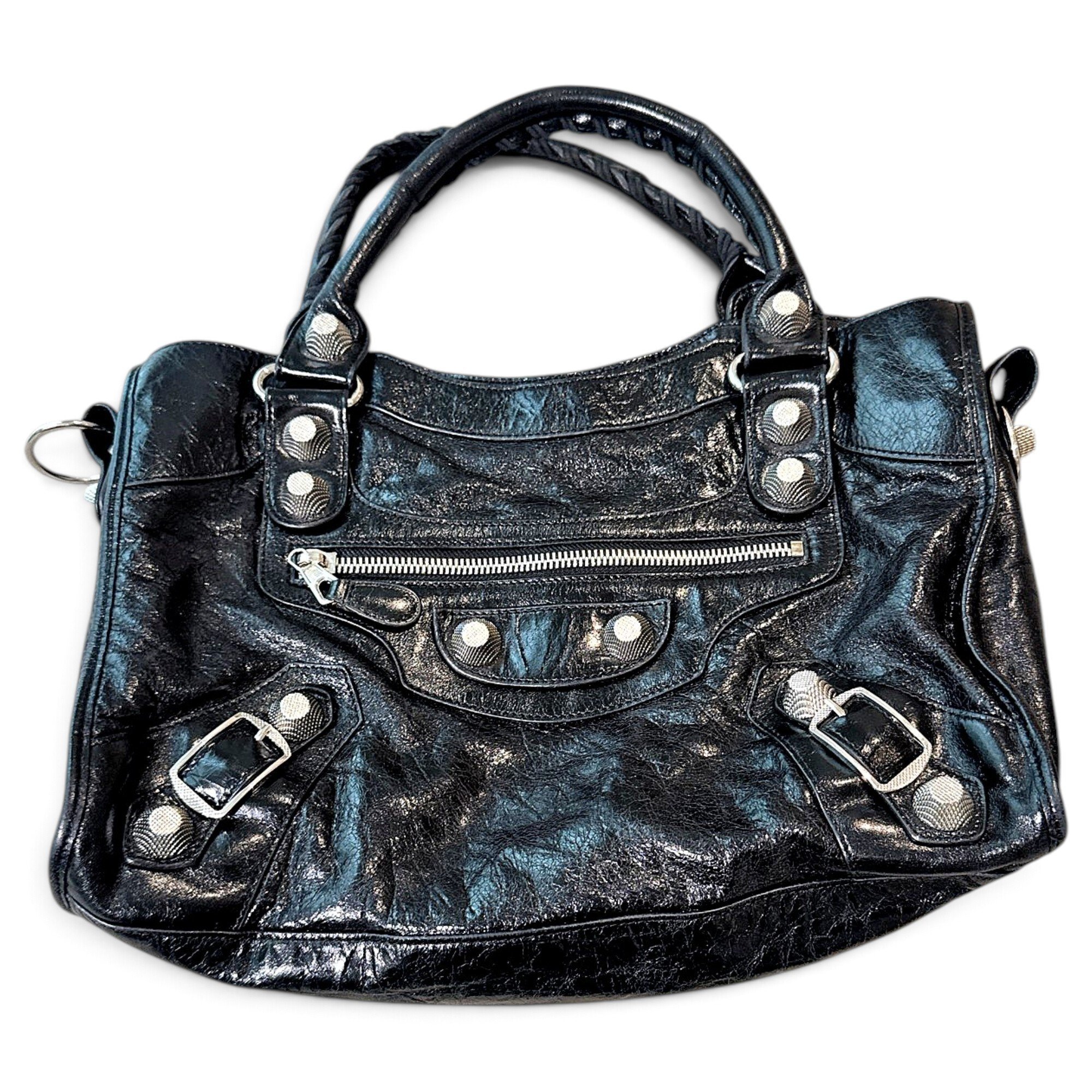 City leather handbag