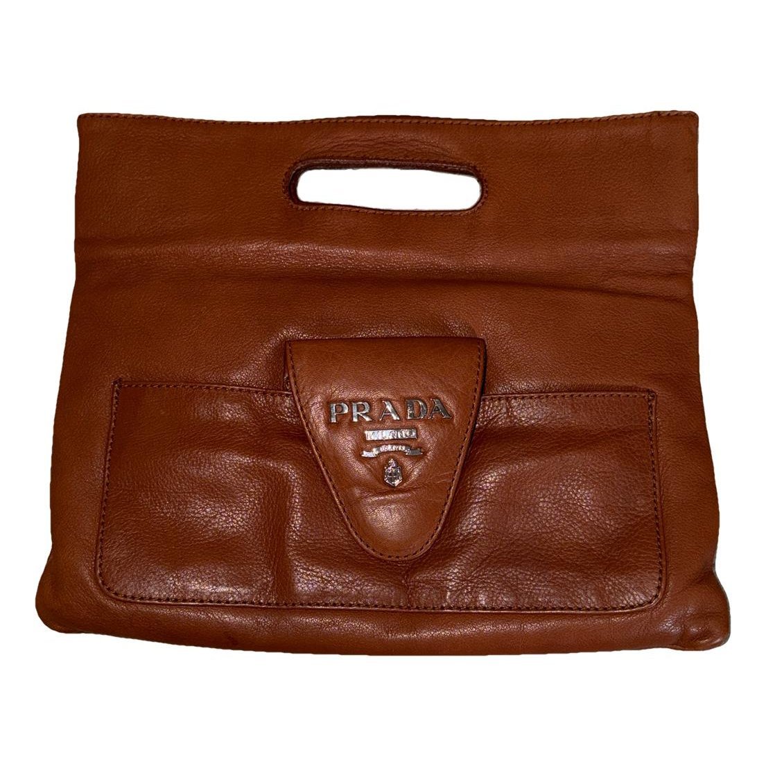 Leather clutch bag