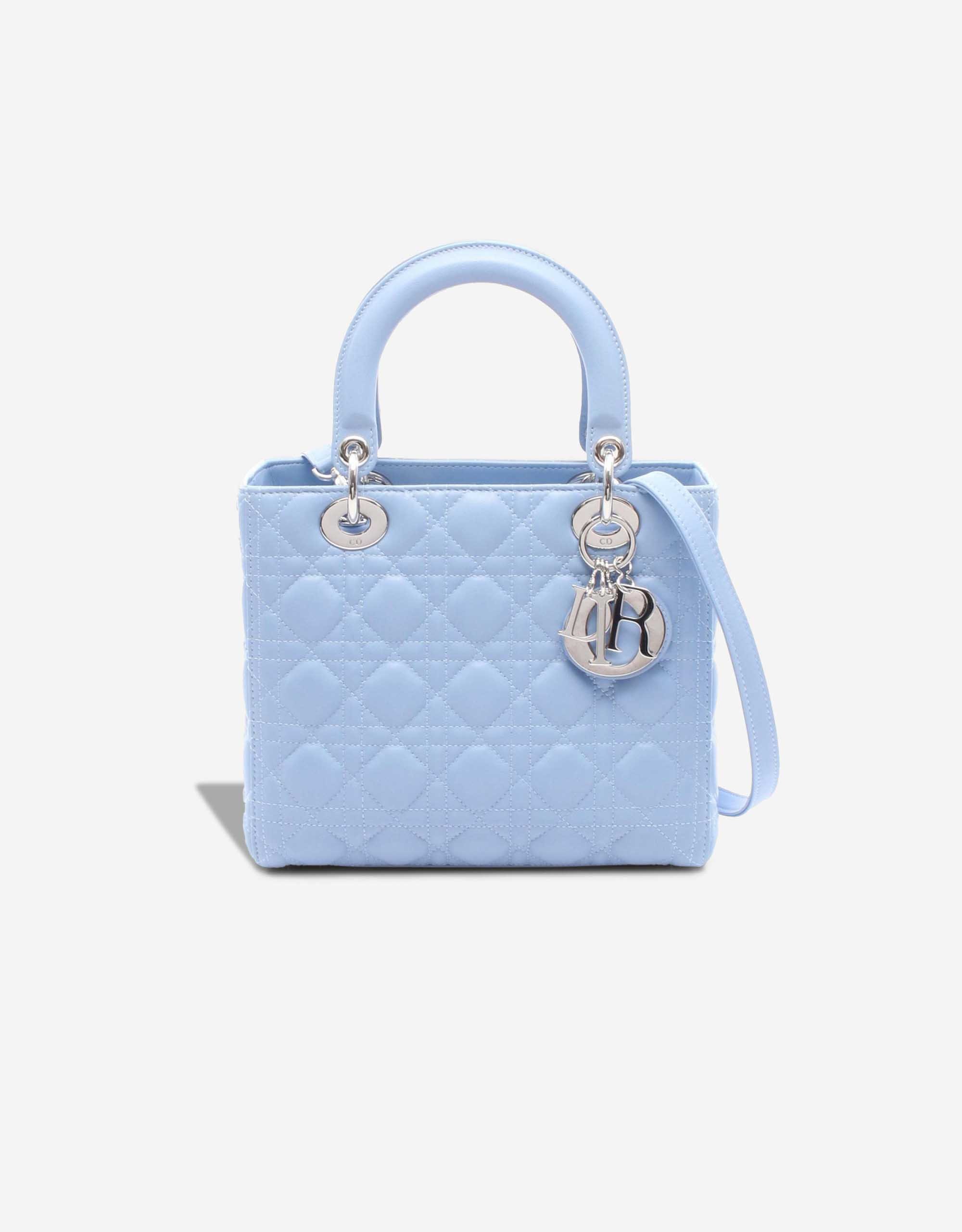 Dior 
		Lady Medium Lamb Light Blue    