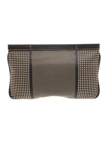 Alexander McQueen Leather Hexagon Soft Clutch