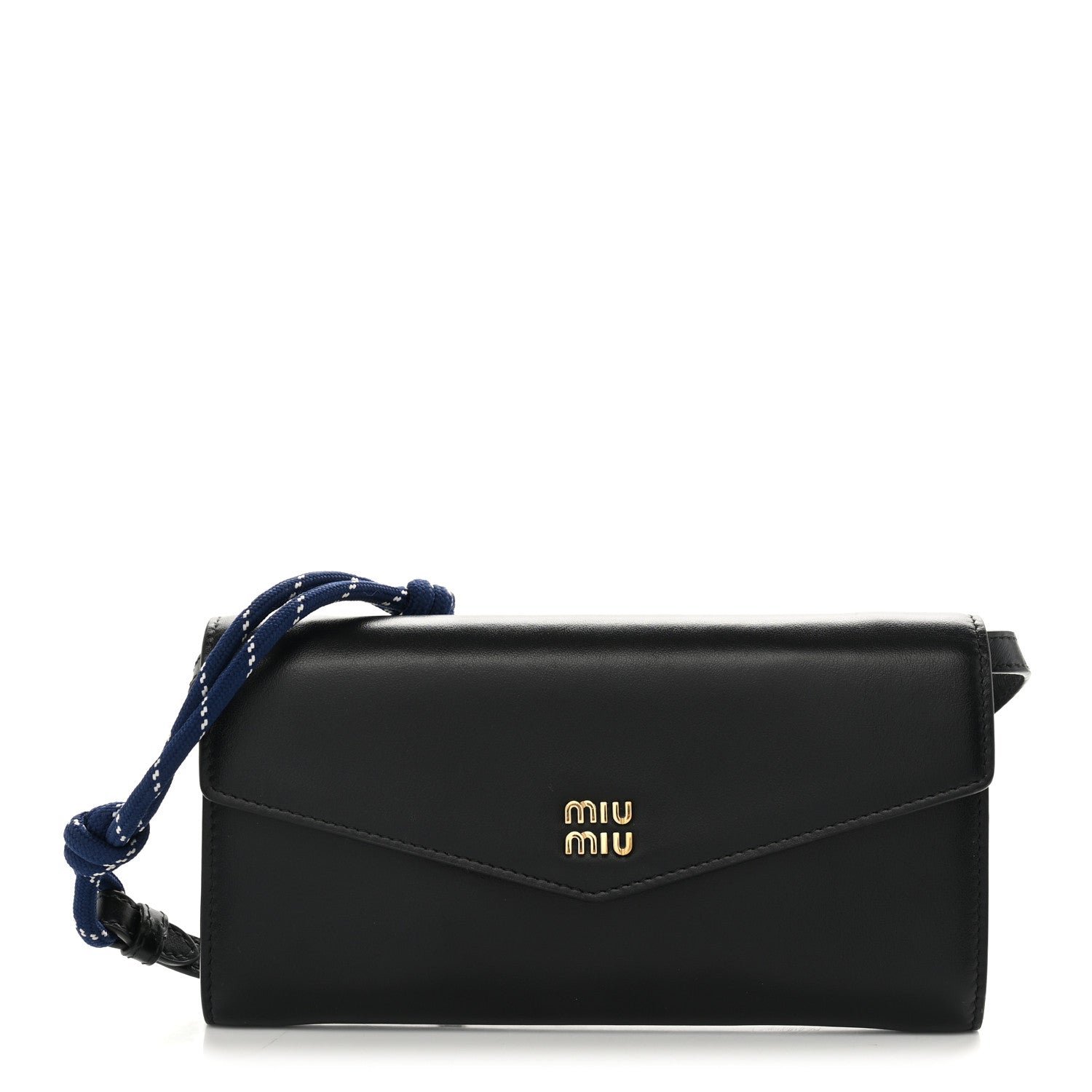 Miu Miu Nappa Wallet On Strap Black Baltic