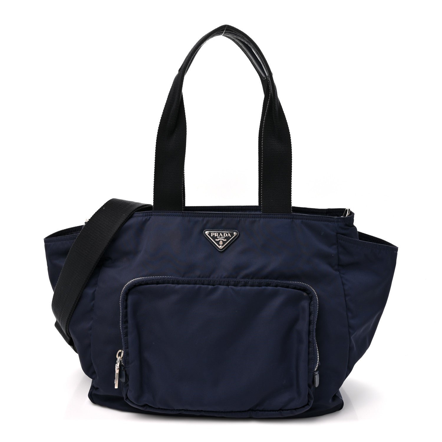 Prada Tessuto Nylon Vela Diaper Bag Blue