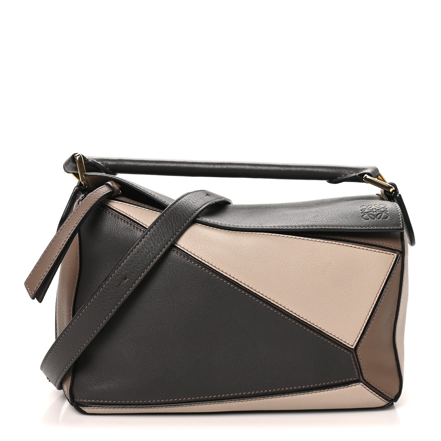 Loewe Calfskin Small Puzzle Bag Brown Dark Taupe