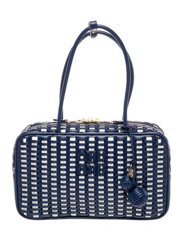 Miu Miu Leather Woven Beau