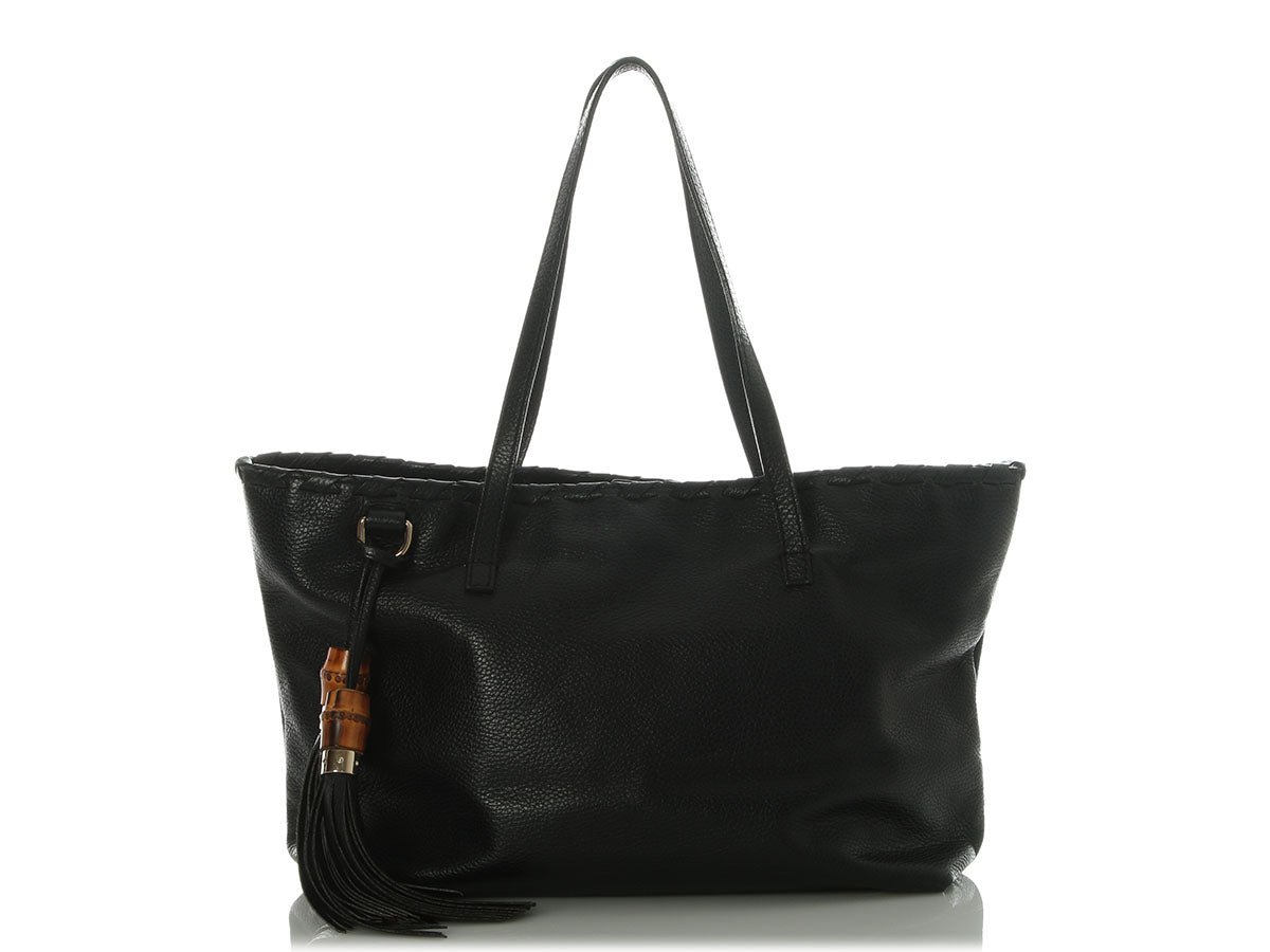 Gucci Black Bamboo Tassel Shopper