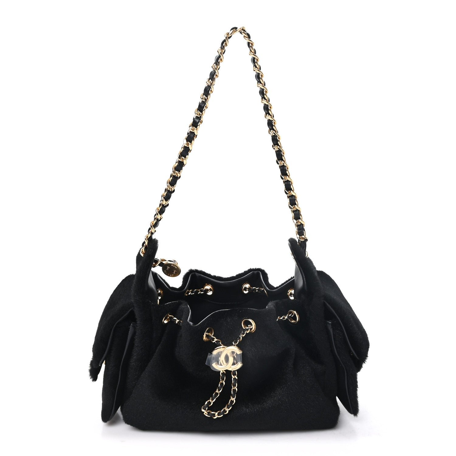 Chanel Pony Hair Mini Chanel 25 Handbag Black