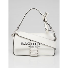 Fendi Fendi White/Black Leather Marc Jacobs Baguette Bag - 8BR600