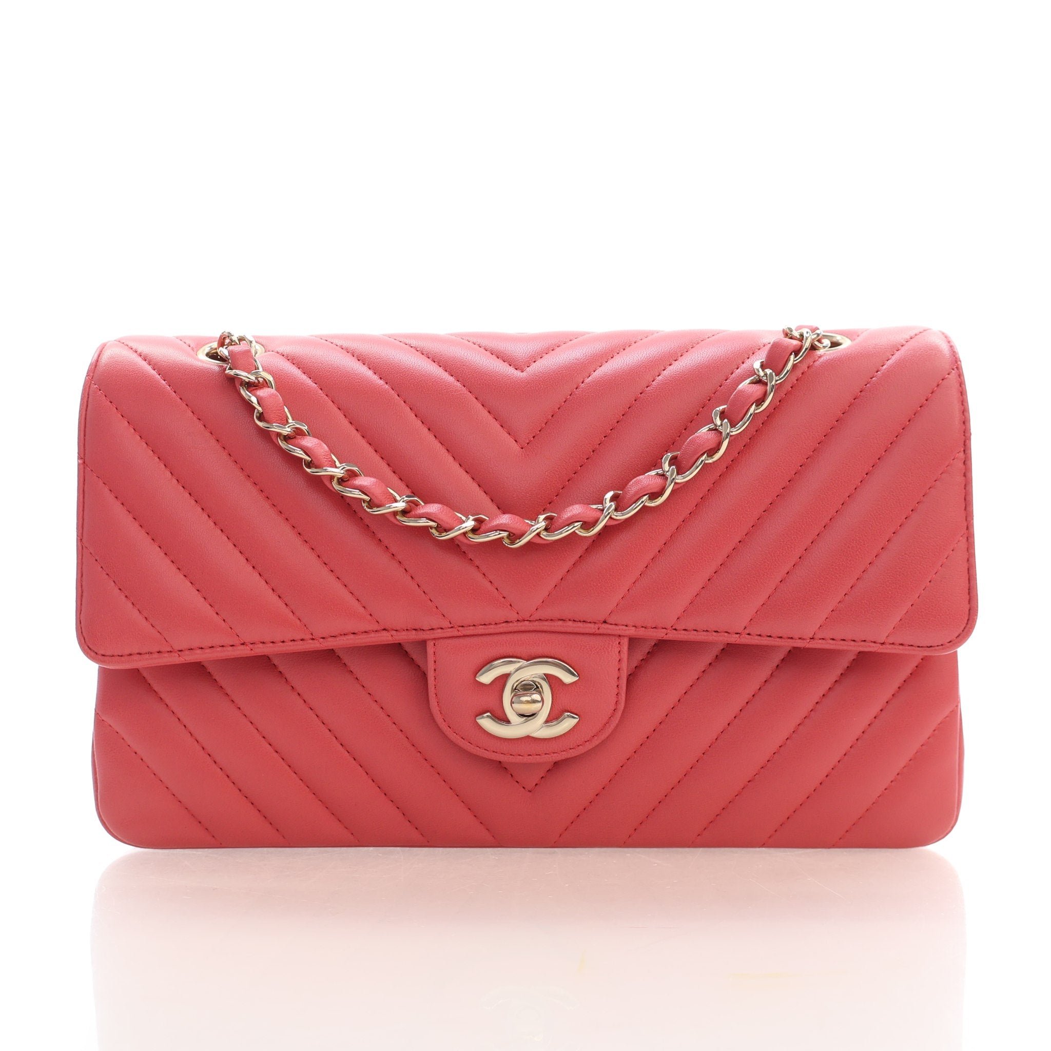 Chanel Medium Chevron Lambskin Double Flap Bag