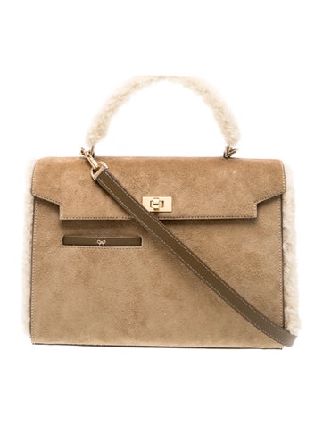 Suede Top Handle Bag