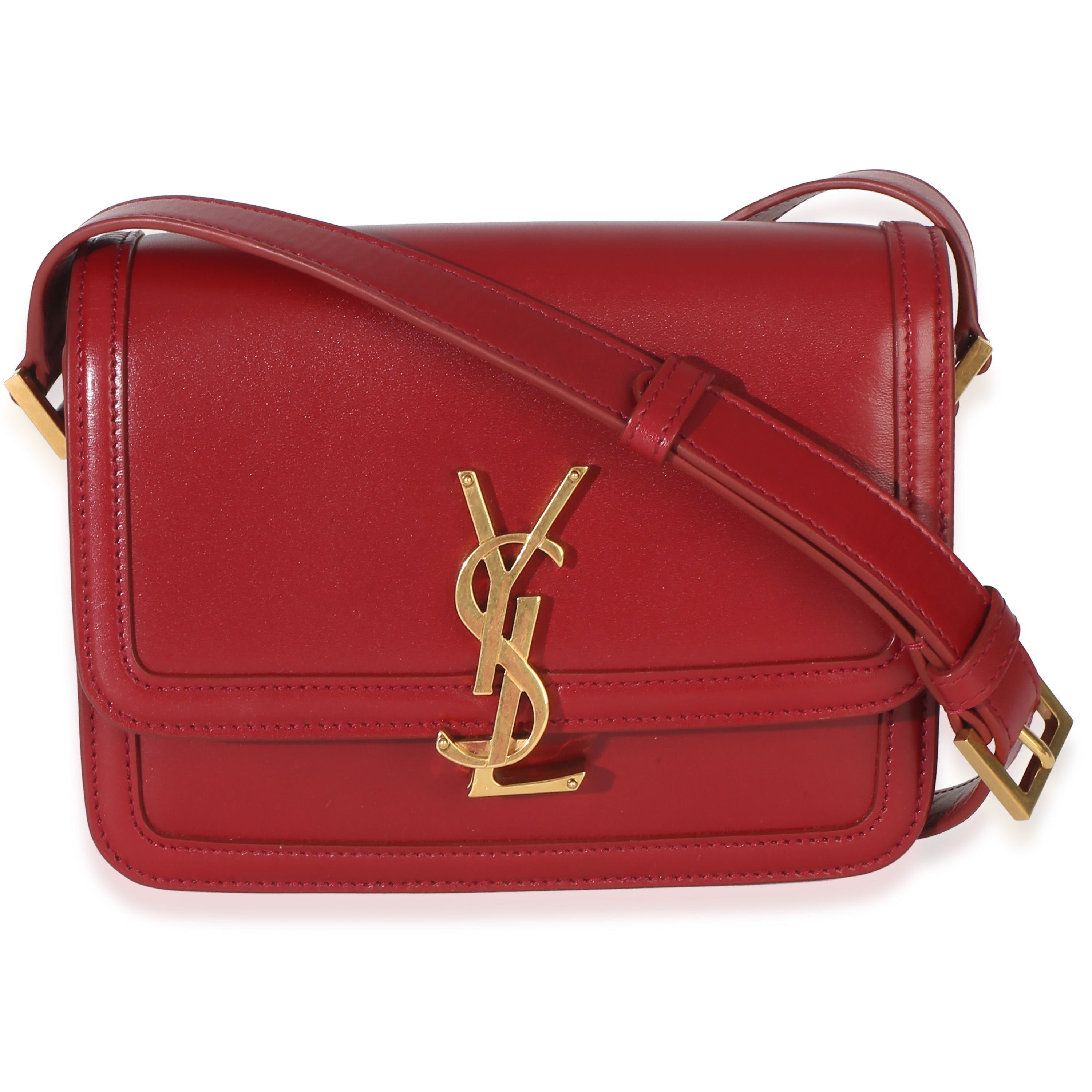 Red Smooth Calfskin Small Solferino Satchel