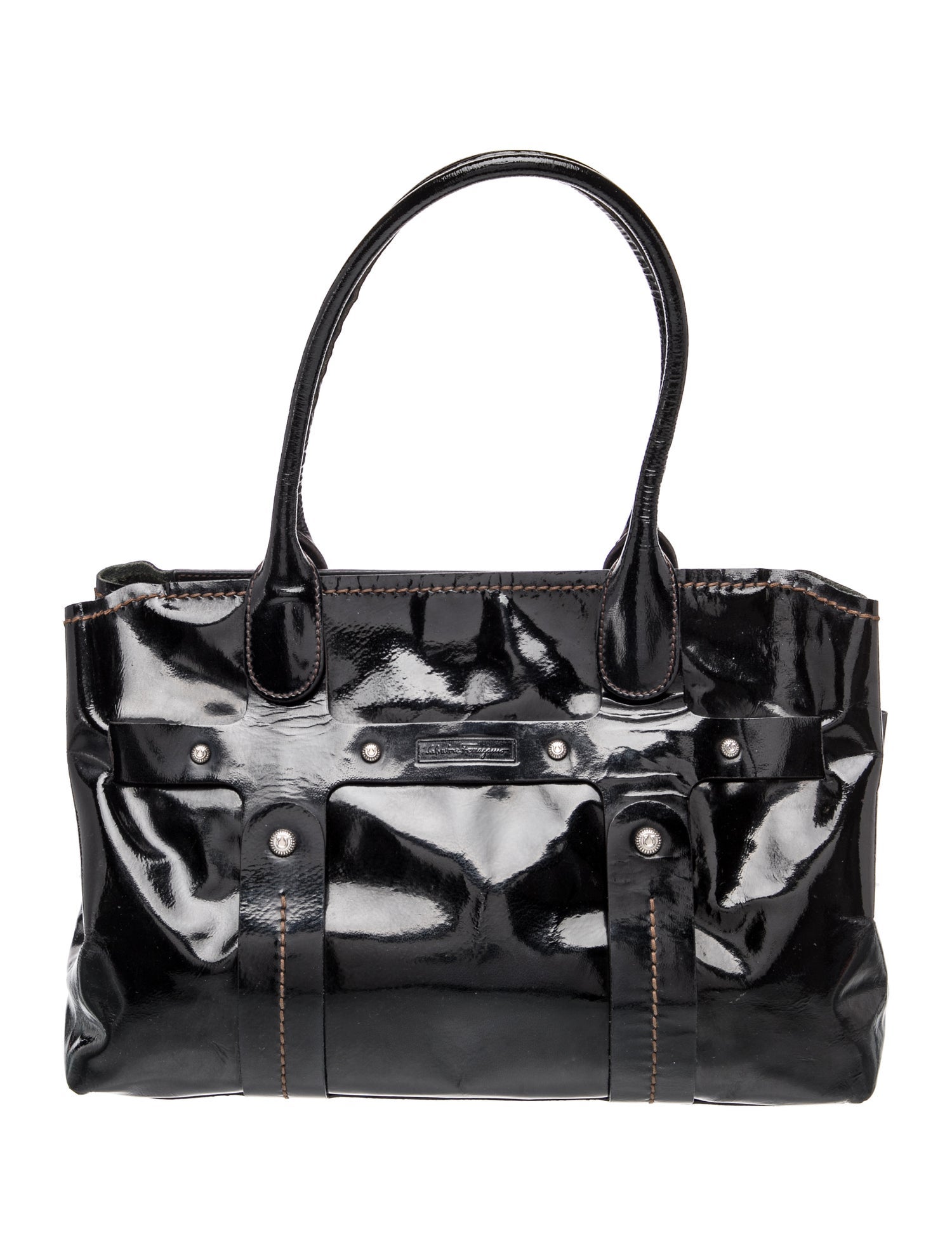 Ferragamo Patent Leather Top Handle Bag