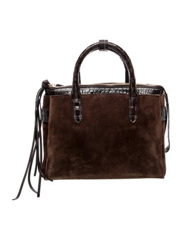 Suede Top Handle Bag