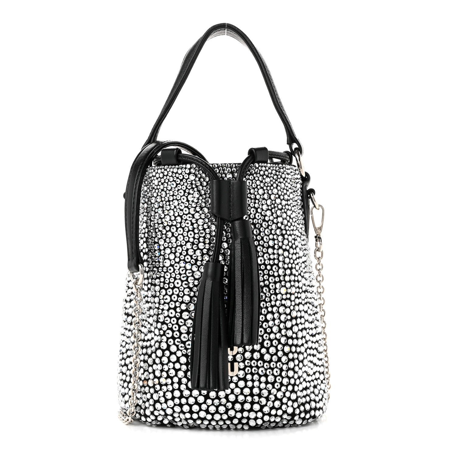 Miu Miu Miu Miu Raso Crystal Starlight Bucket Bag Black
