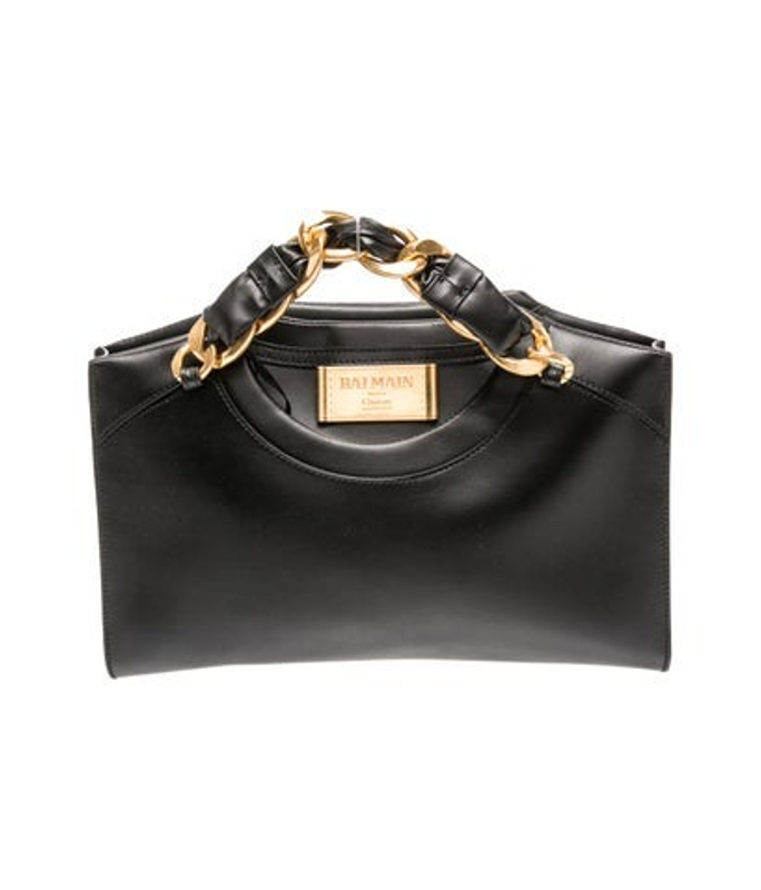 Balmain Leather Top Handle Bag