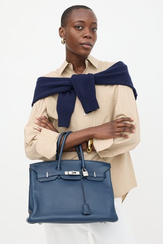 2010 Bleu De Malte Clemence Birkin 35 Bag