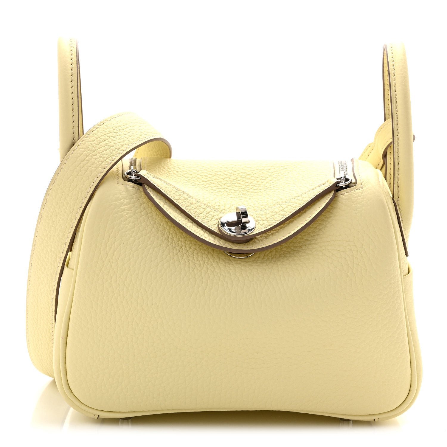 Hermes Taurillon Clemence Mini Lindy 20 Jaune Milton