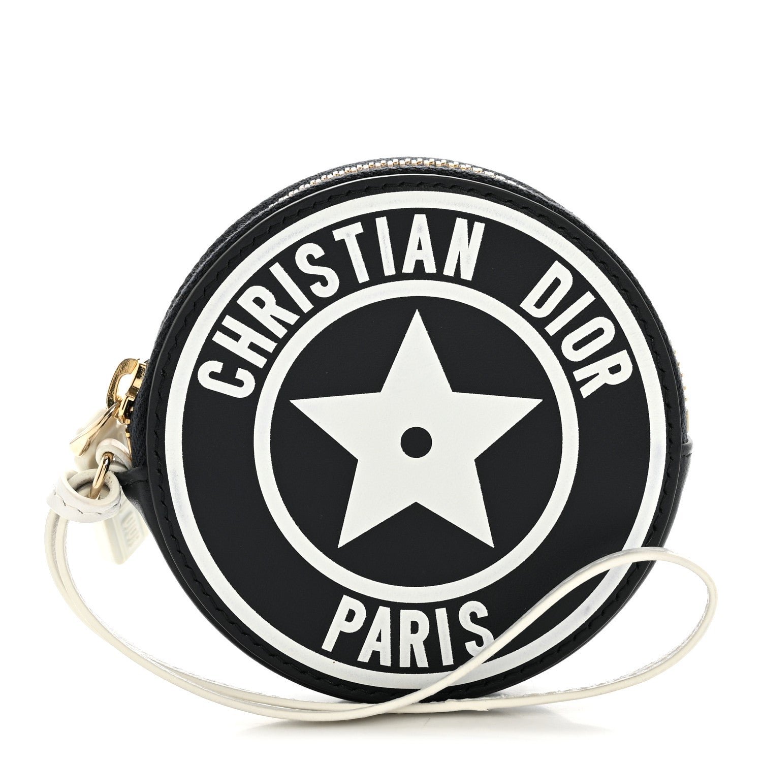 Christian Dior Calfskin Vibe Round Coin Purse Blue White