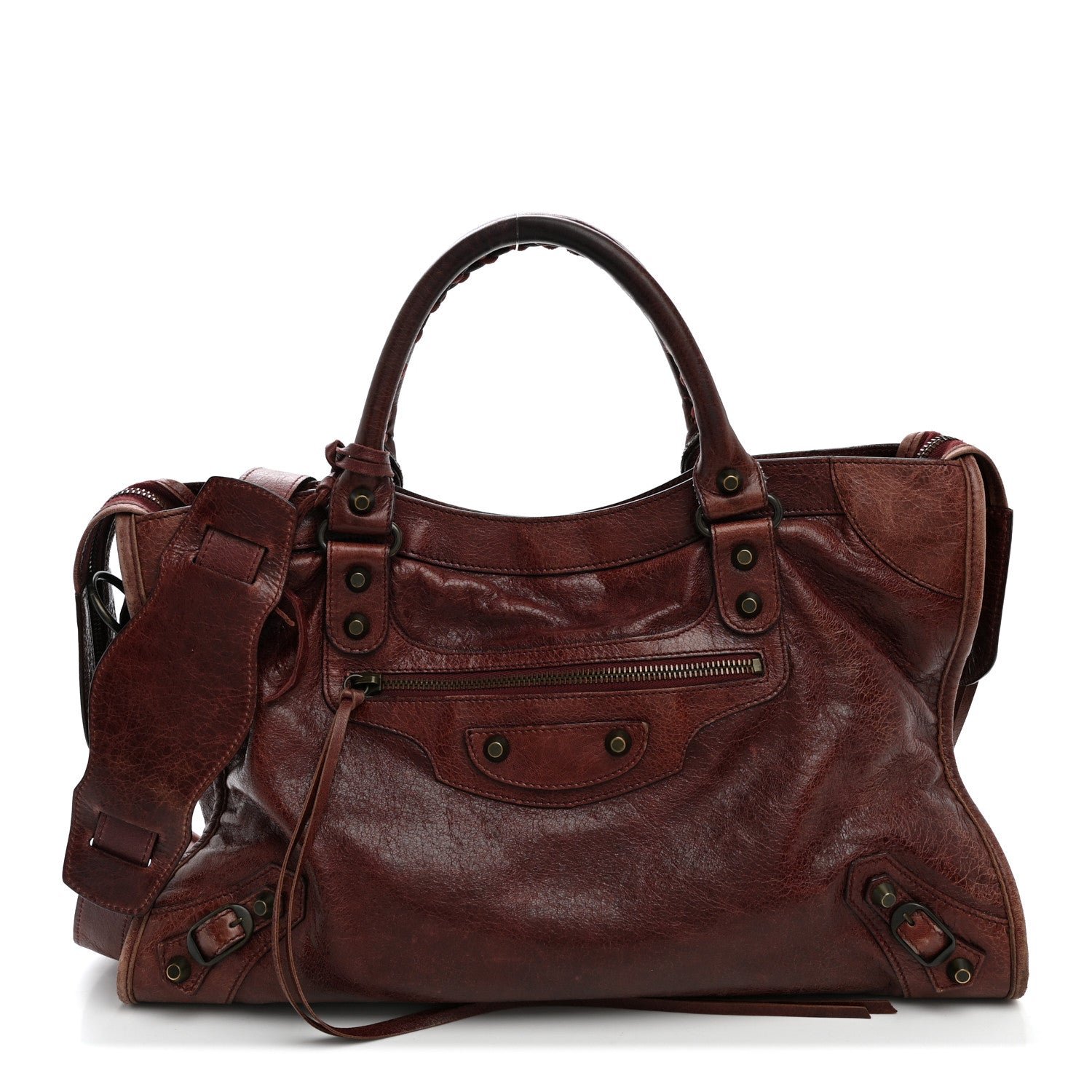 Balenciaga Agneau Classic Hardware City Dark Wine