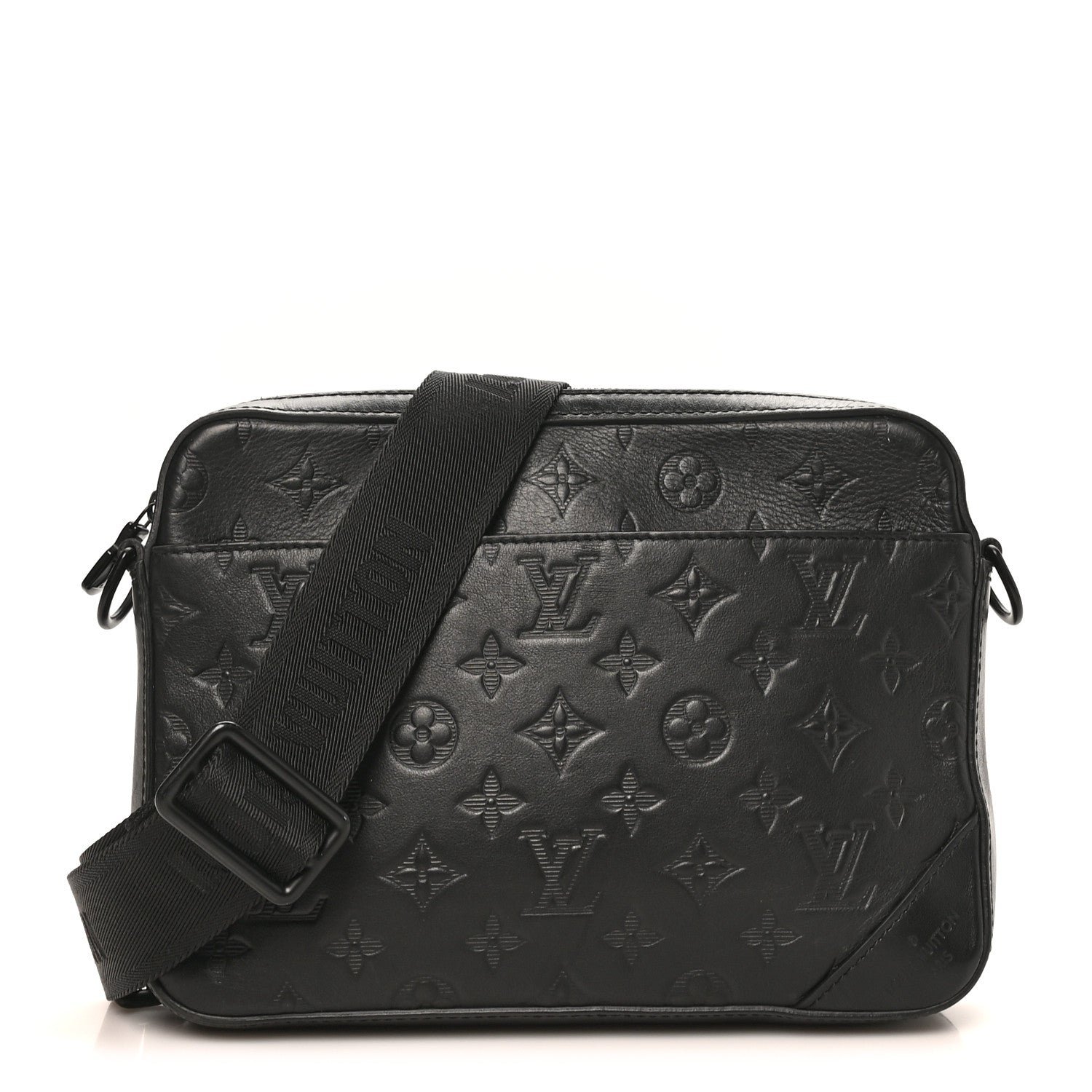 Louis Vuitton Calfskin Monogram Shadow Duo Messenger Black