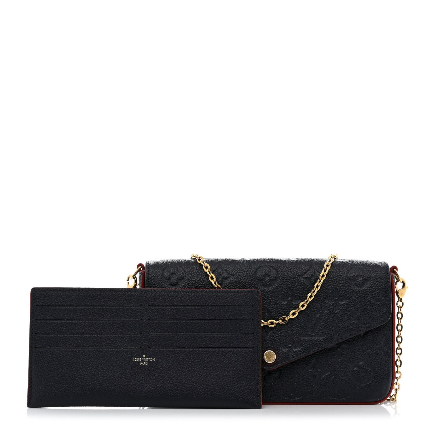 Louis Vuitton Empreinte Pochette Felicie Chain Wallet Marine Rouge